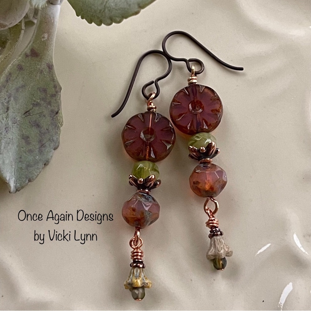 ARTISAN Earrings - “Mauvelous” Dangles - Picture 2 of 10